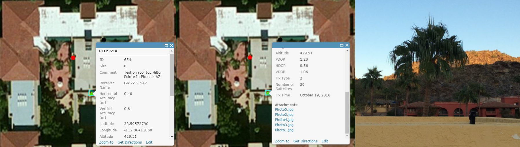 CollectorTrimble R1.  On top of the Hilton Pointe hotel Phoeniz AZ - Esri GeoConX confernce 10-19-16